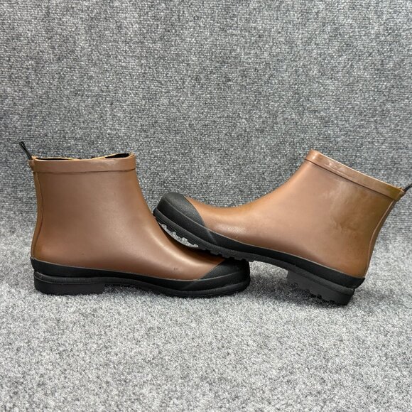 Madewell Zip-Up Lugsole Rain Boots Women's‎ Size 8 Brown Rubber Waterproof Shoes - Picture 7 of 12